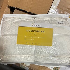 King Size Ivory White Reversible Plush Sherpa Lined Comforter - 2025-WT-K